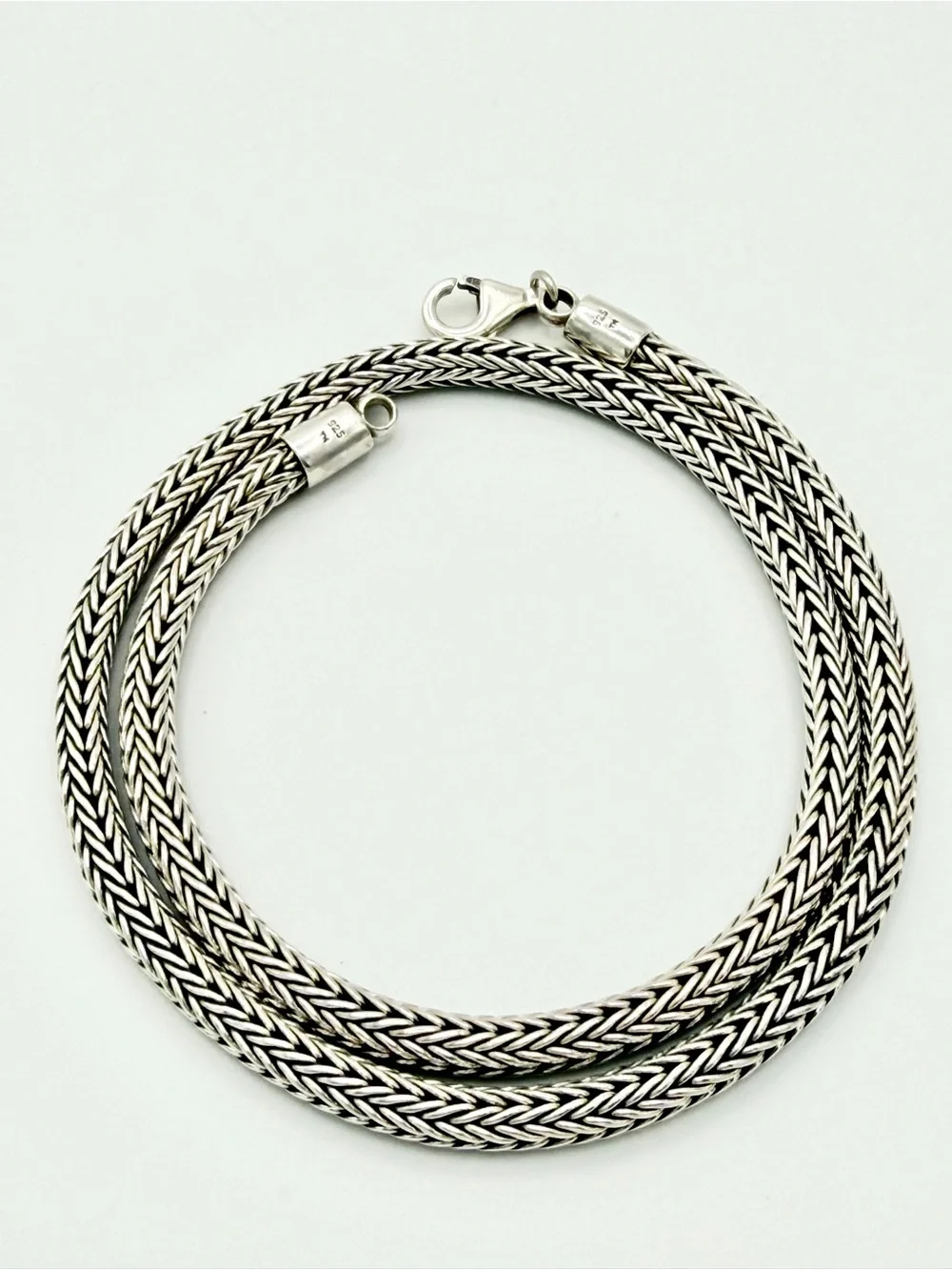 Silpada Rare HTF Sterling Silver Thick 17” Wheat Collar Chain w/Lobster Claw